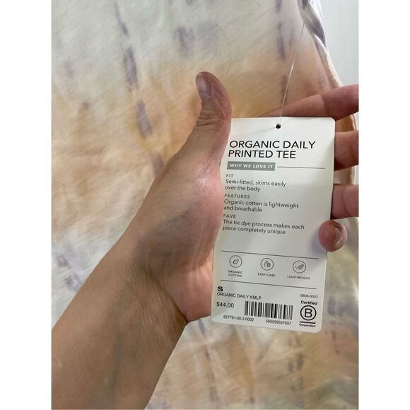 Athleta NWT Tie Dye Organic Daily Crew Tee Size S - Picture 4 of 6